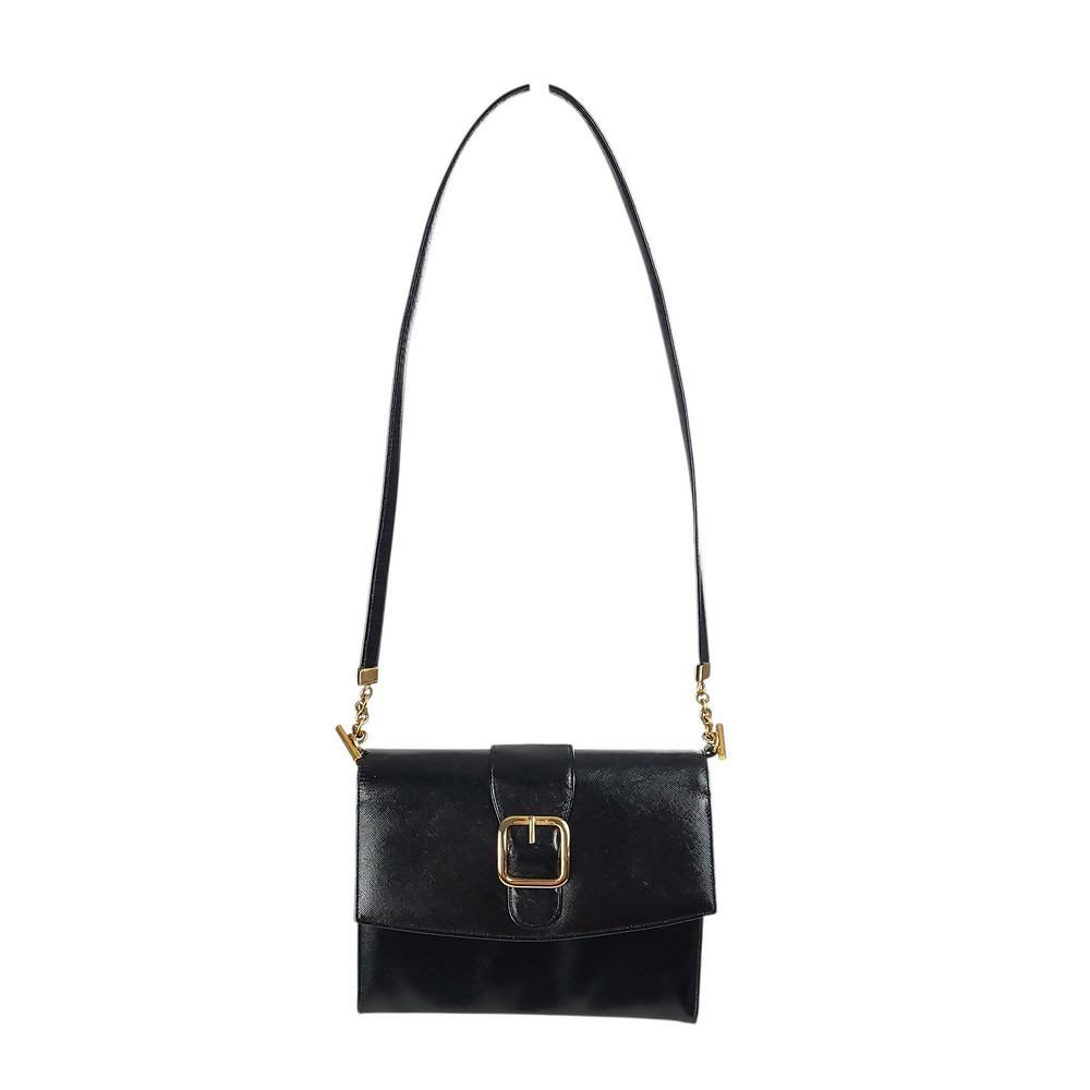 Bienen-Davis Vintage Purse Shoulder Bag Black Leather Top Handle 50s 60s